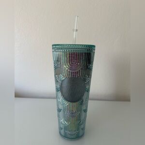 Starbucks Iridescent Tumbler with Straw. NWT on the bottom.